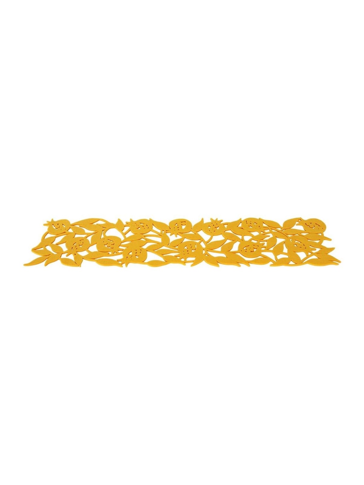 Dorit Judaica Felt Pomegranate Table Runner - Mustard