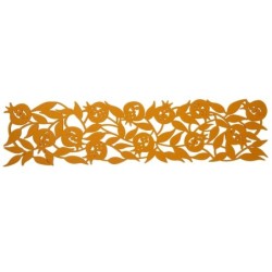 Dorit Judaica Felt Pomegranate Table Runner - Mustard
