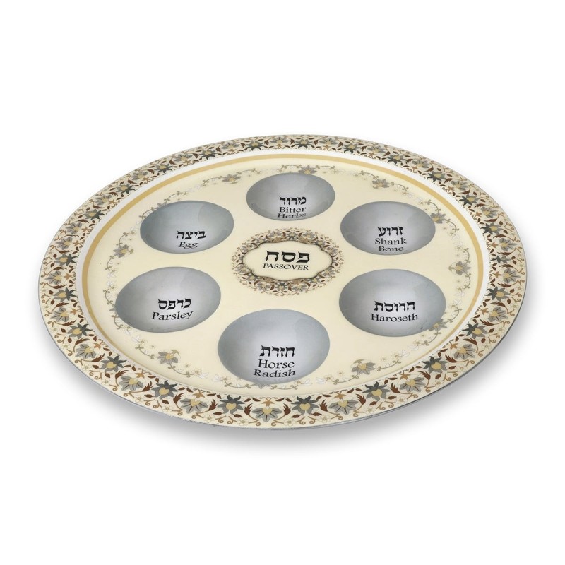 Floral Passover Seder Plate - Choice of Color