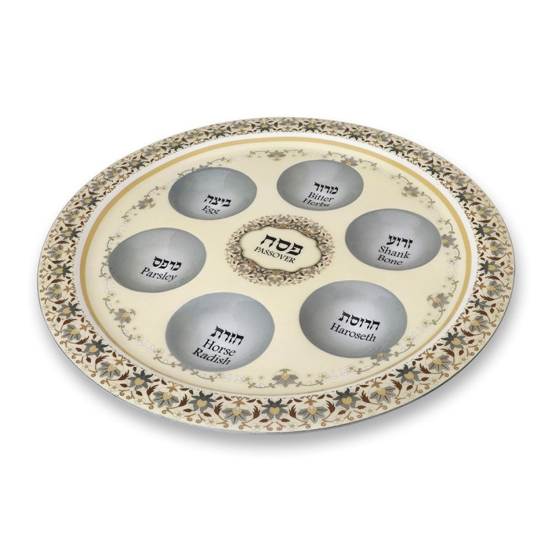 Floral Passover Seder Plate - Choice of Color