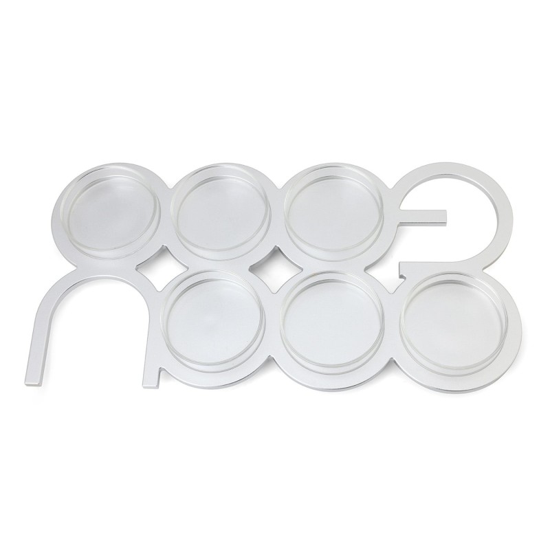 Modern Rectangular Passover Seder Plate with Hebrew Letters Design