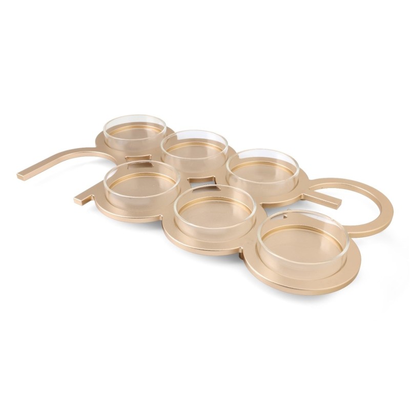 Modern Rectangular Passover Seder Plate with Hebrew Letters Design