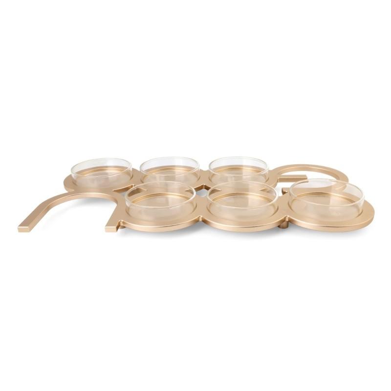 Modern Rectangular Passover Seder Plate with Hebrew Letters Design