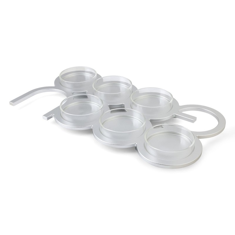 Modern Rectangular Passover Seder Plate with Hebrew Letters Design