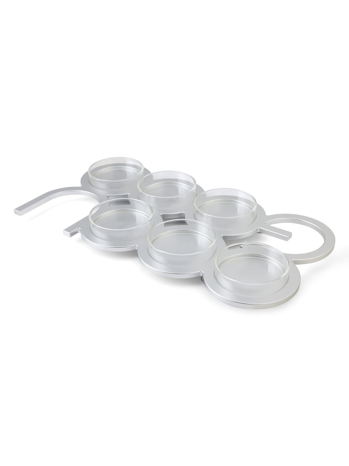 Modern Rectangular Passover Seder Plate with Hebrew Letters Design