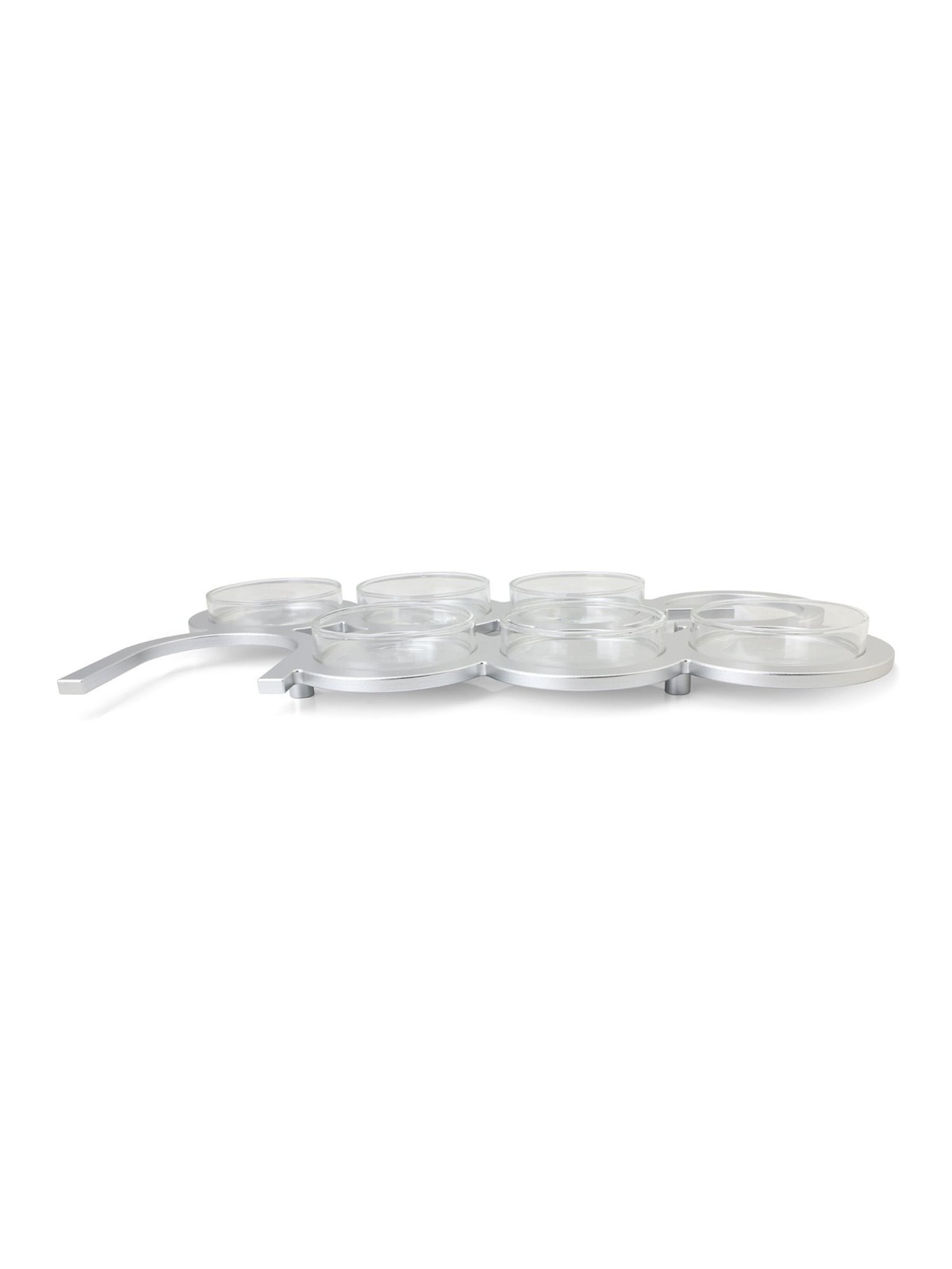 Modern Rectangular Passover Seder Plate with Hebrew Letters Design