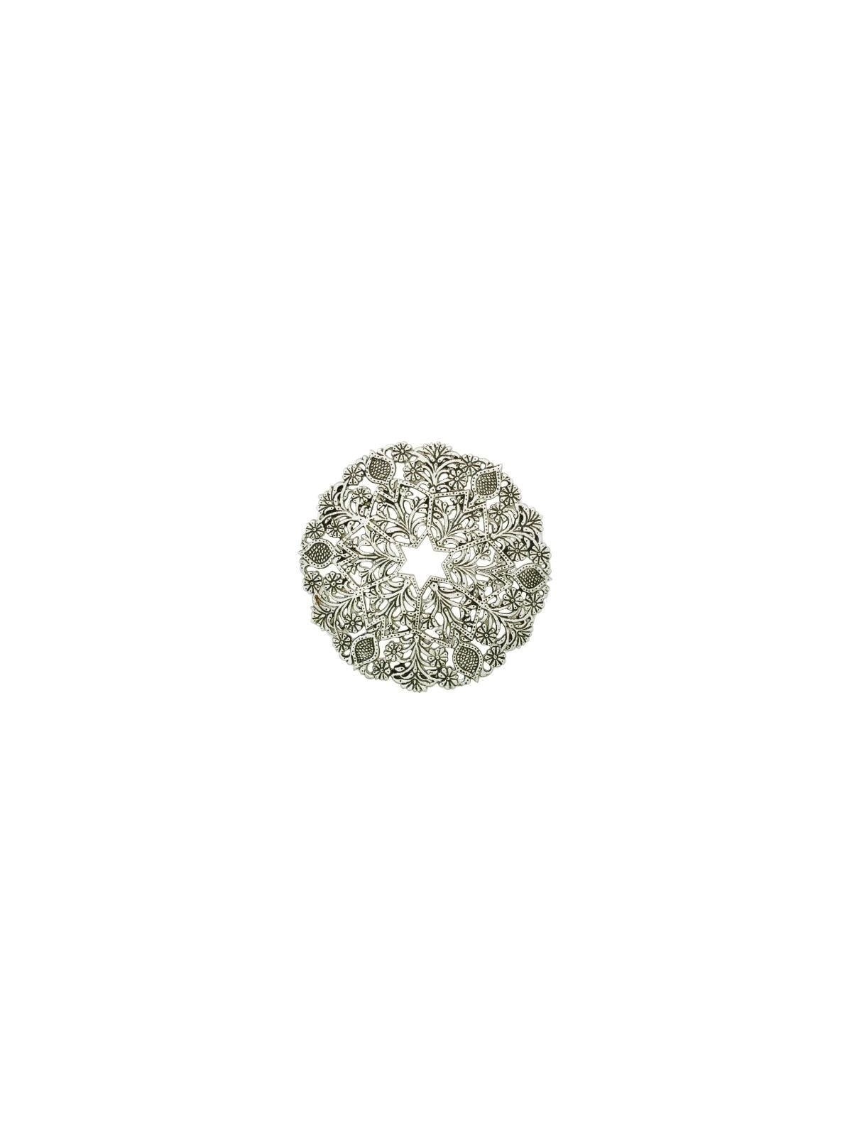 Yair Emanuel Aluminum Trivet - Antique Oriental Floral Star of David