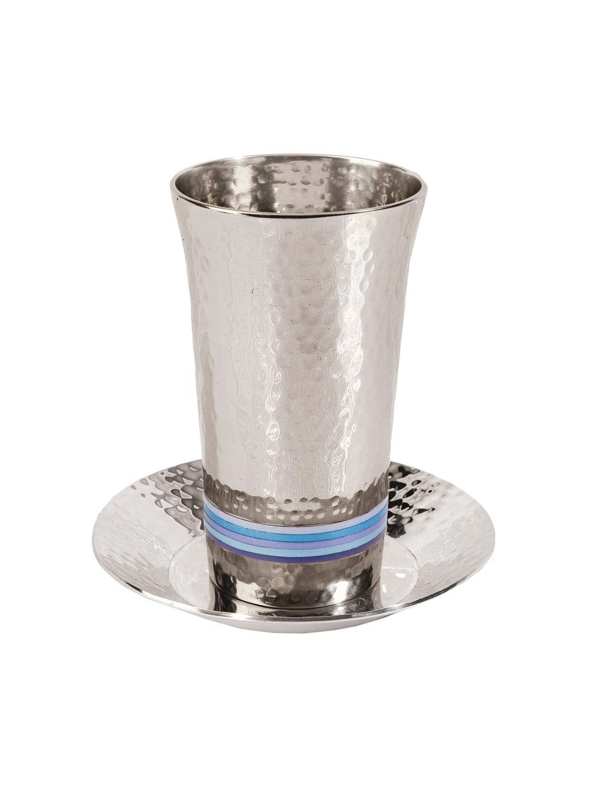 Yair Emanuel Designer Kiddush Cup Set With Hammered Design (Variety of