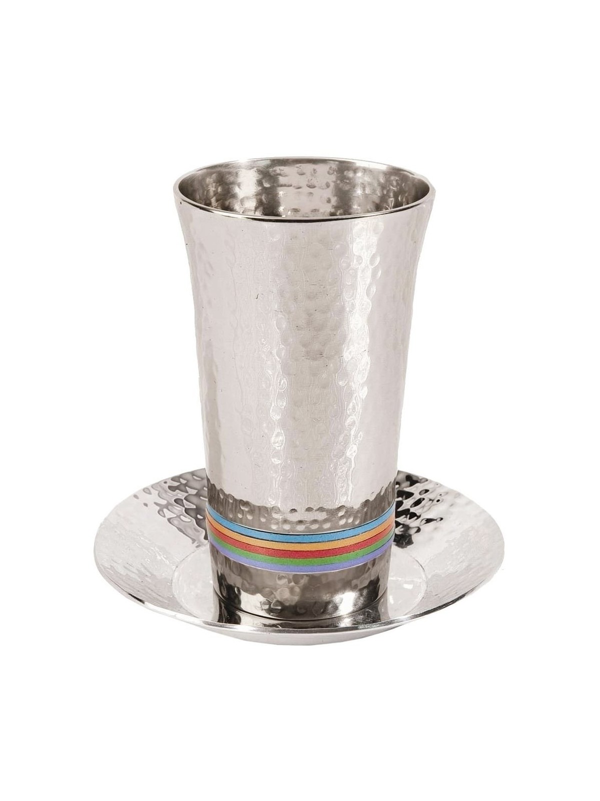Yair Emanuel Designer Kiddush Cup Set With Hammered Design (Variety of