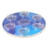 Modern Passover Seder Plate with Blue and Purple Abstract Design