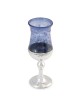 Handmade Blue Glass and Sterling Silver-Plated Kiddush Cup