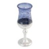 Handmade Blue Glass and Sterling Silver-Plated Kiddush Cup