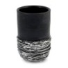 Handmade Black Ceramic and Sterling Silver-Plated Stemless Kiddush Cup