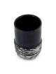 Handmade Black Ceramic and Sterling Silver-Plated Stemless Kiddush Cup