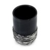 Handmade Black Ceramic and Sterling Silver-Plated Stemless Kiddush Cup