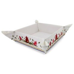 Yair Emanuel Embroidered Matzah Holder - Pomegranates