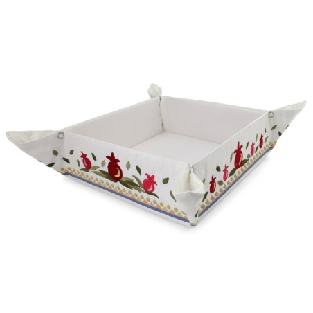 Yair Emanuel Embroidered Matzah Holder - Pomegranates