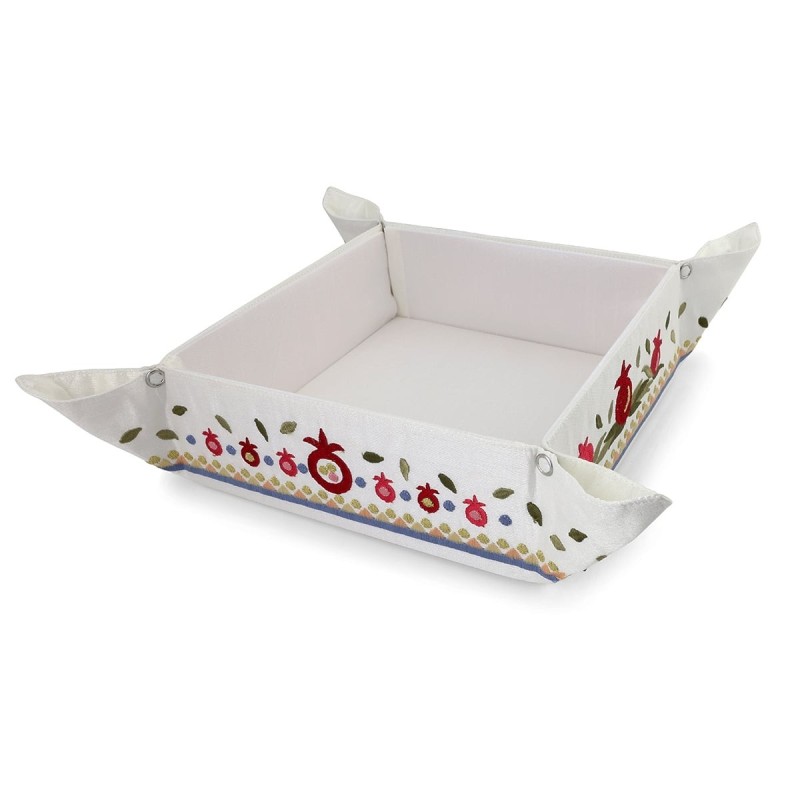 Yair Emanuel Embroidered Matzah Holder - Pomegranates
