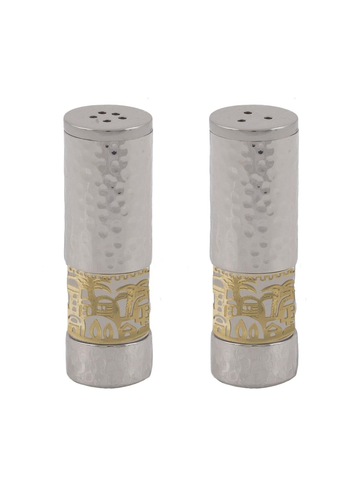 Yair Emanuel Hammered Effect Aluminium Salt & Pepper Set