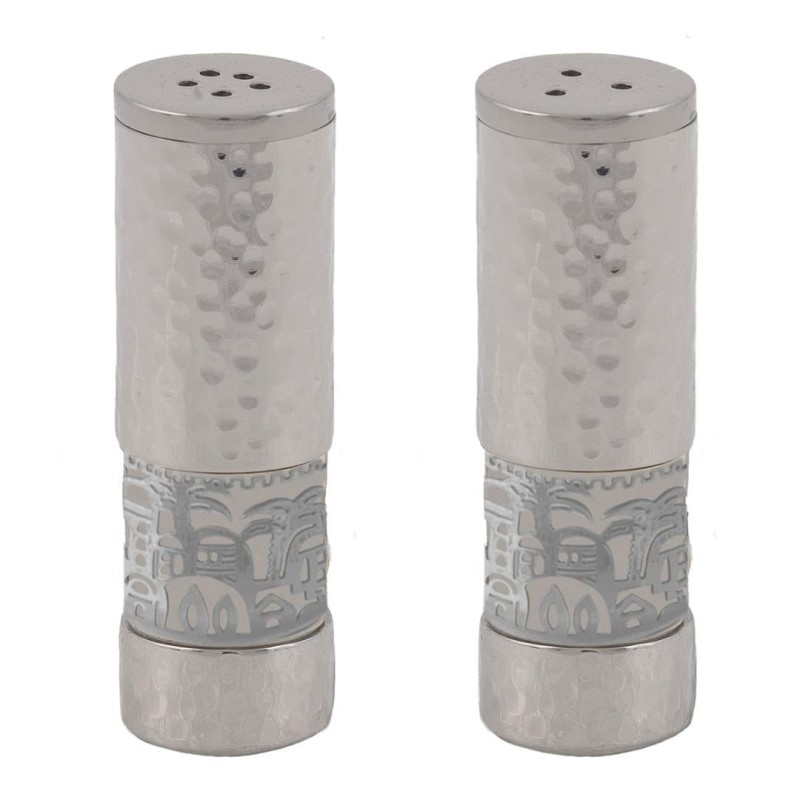 Yair Emanuel Hammered Effect Aluminium Salt & Pepper Set