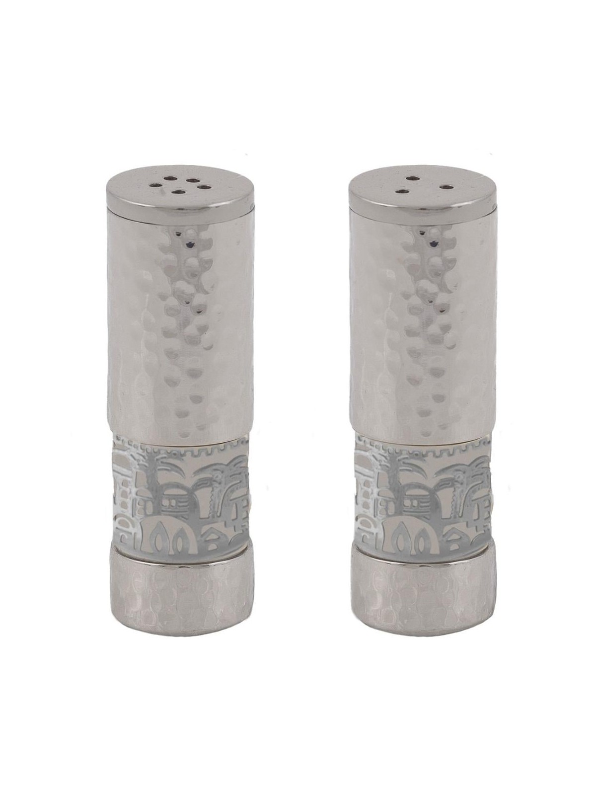 Yair Emanuel Hammered Effect Aluminium Salt & Pepper Set