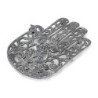 Ornate Filigree Hamsa: Yair Emanuel Aluminum Trivet (Flowers)