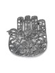 Ornate Filigree Hamsa: Yair Emanuel Aluminum Trivet (Flowers)