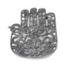 Ornate Filigree Hamsa: Yair Emanuel Aluminum Trivet (Flowers)