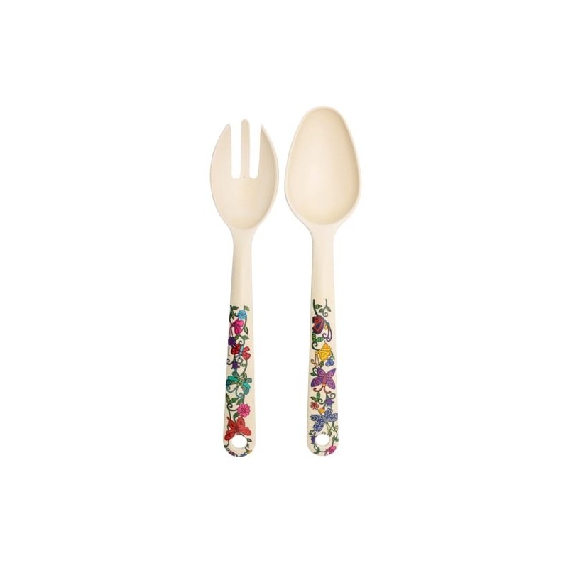 Yair Emanuel Bamboo Serving Spoon Set (2 Pieces)
