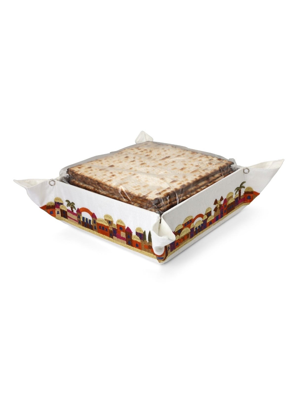Yair Emanuel Embroidered Matzah Tray - Jerusalem