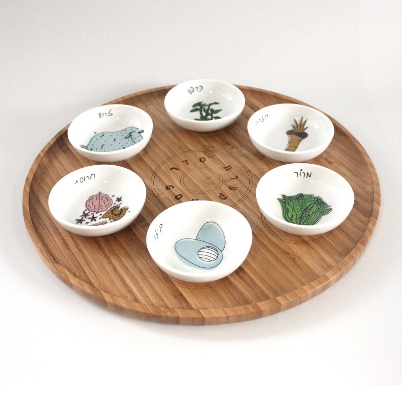 Modern Bamboo Passover Seder Plate by Mickala Design