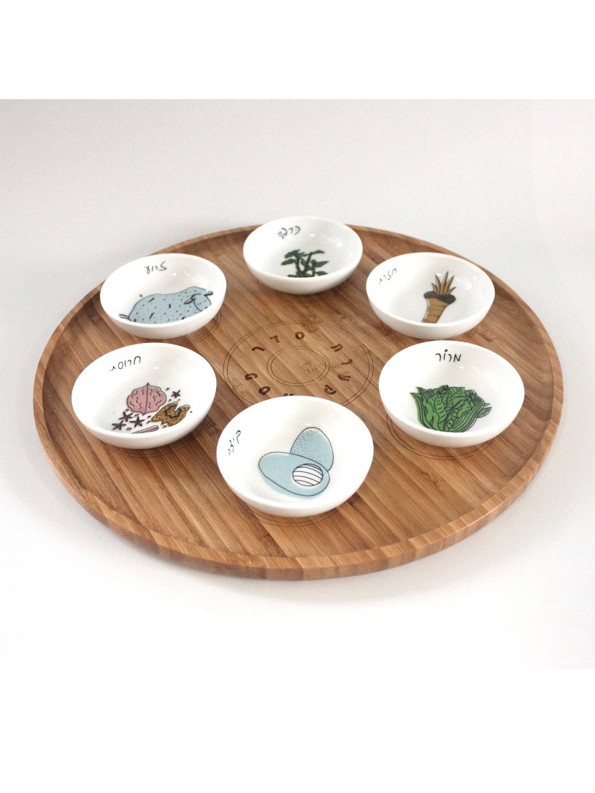 Modern Bamboo Passover Seder Plate by Mickala Design