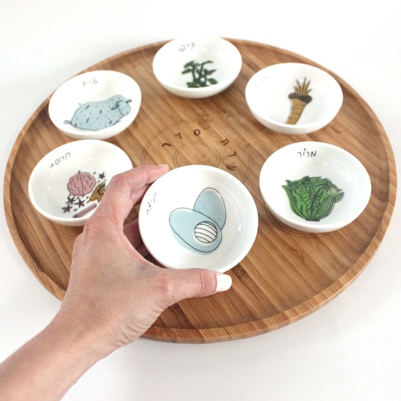 Modern Bamboo Passover Seder Plate by Mickala Design