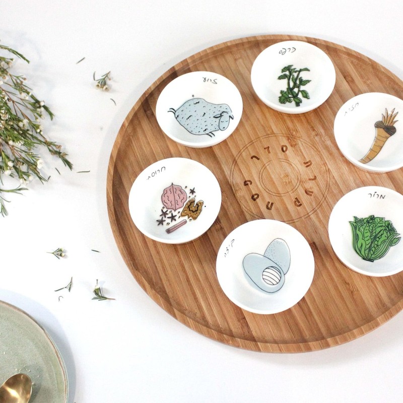 Modern Bamboo Passover Seder Plate by Mickala Design