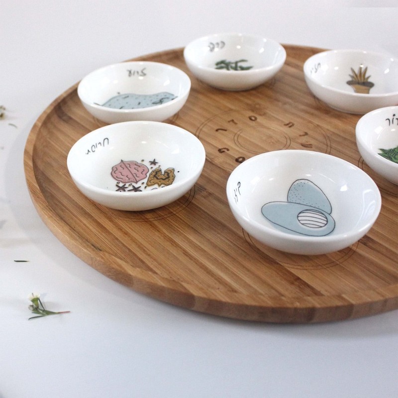 Modern Bamboo Passover Seder Plate by Mickala Design
