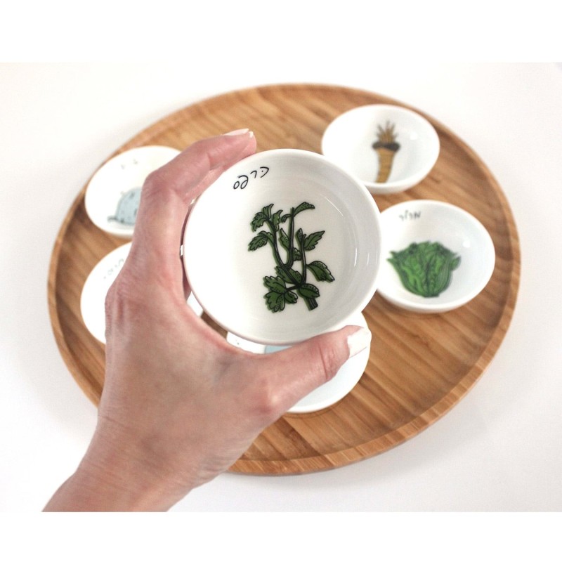 Modern Bamboo Passover Seder Plate by Mickala Design