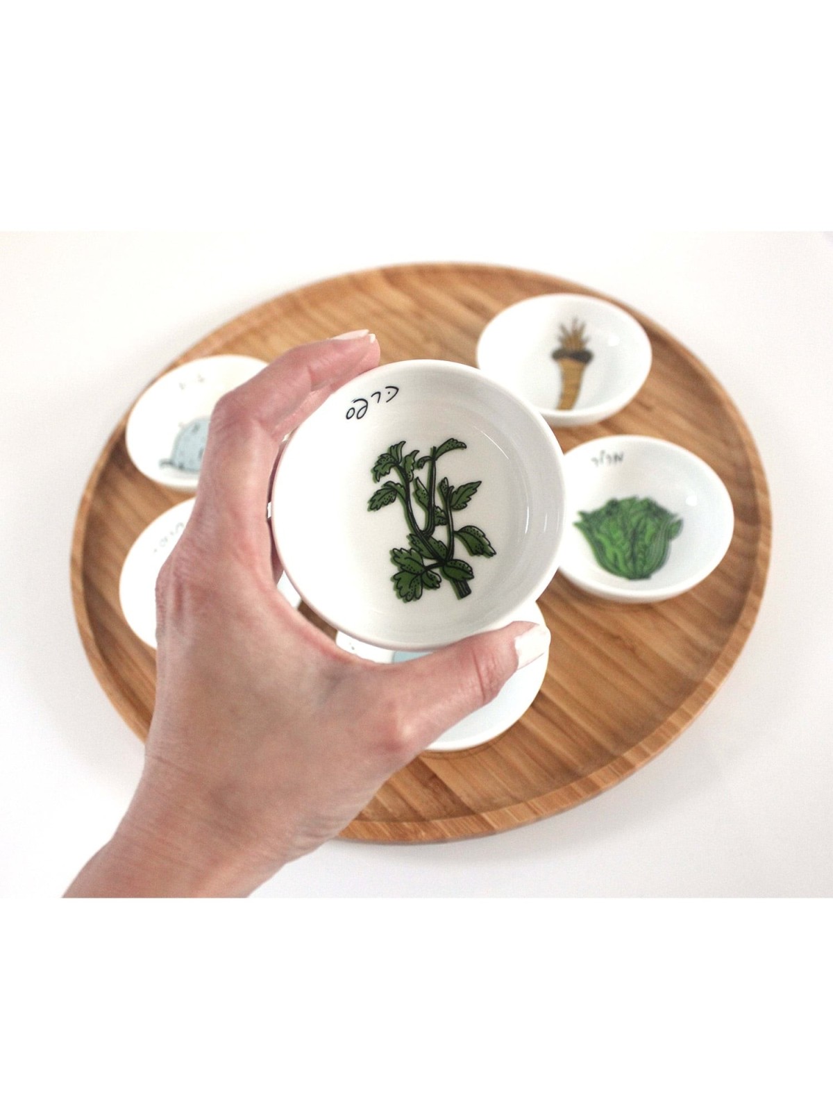 Modern Bamboo Passover Seder Plate by Mickala Design