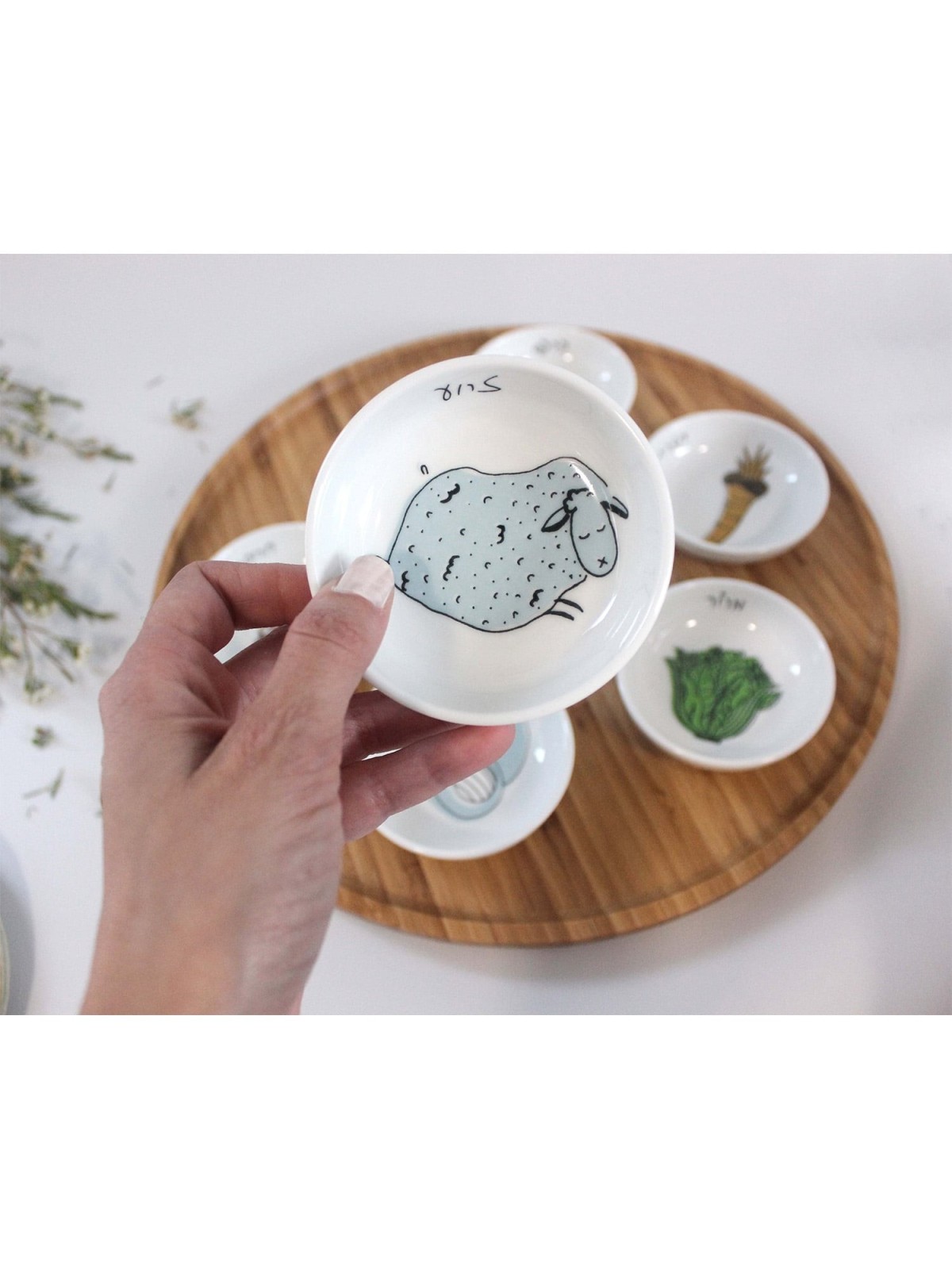 Modern Bamboo Passover Seder Plate by Mickala Design