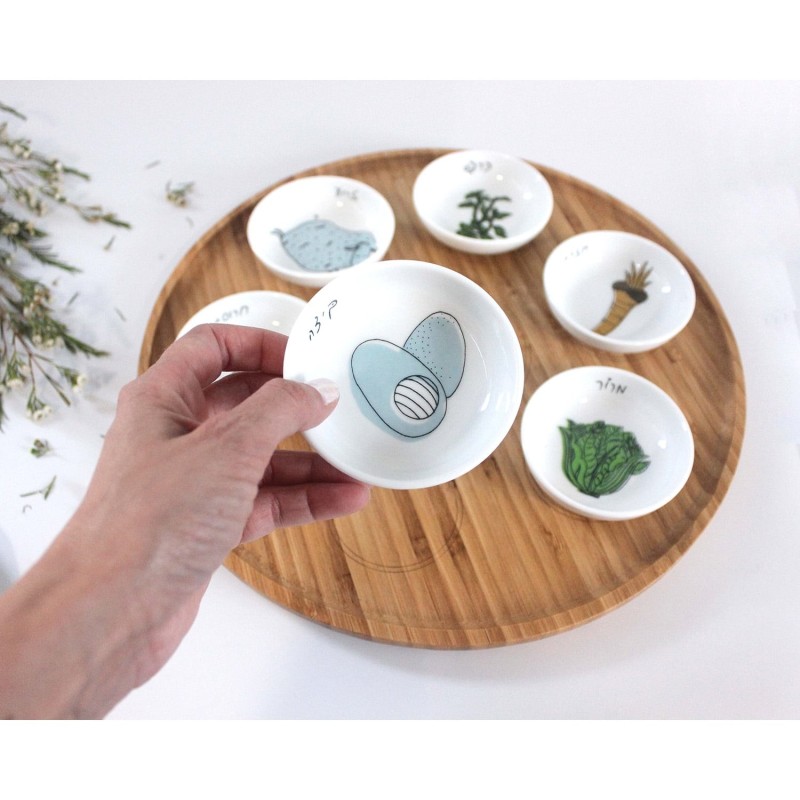 Modern Bamboo Passover Seder Plate by Mickala Design