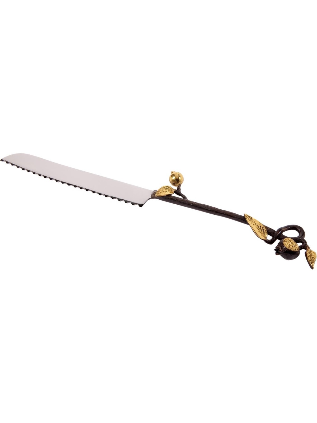 Yair Emanuel Copper Challah Knife with Pomegranates