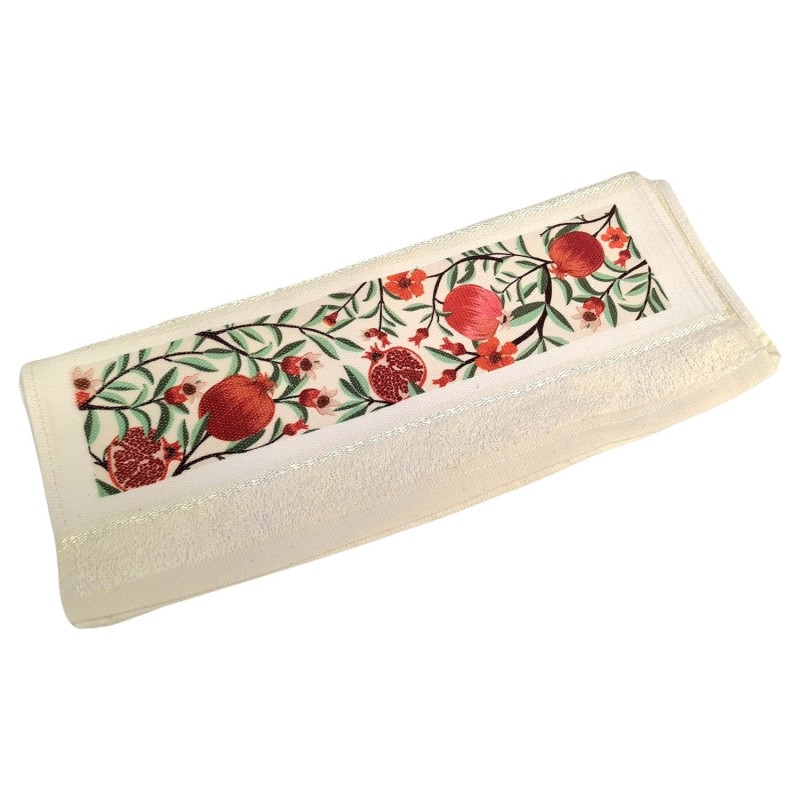 Dorit Judaica Pomegranates Hand Towel for Rosh Hashanah