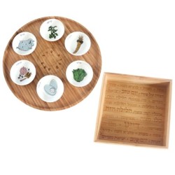 Modern Passover Seder Plate and Matzah Tray Set by Mickala Design