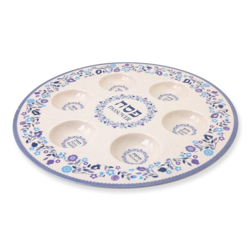 Stylish Passover Seder Plate With Floral Design