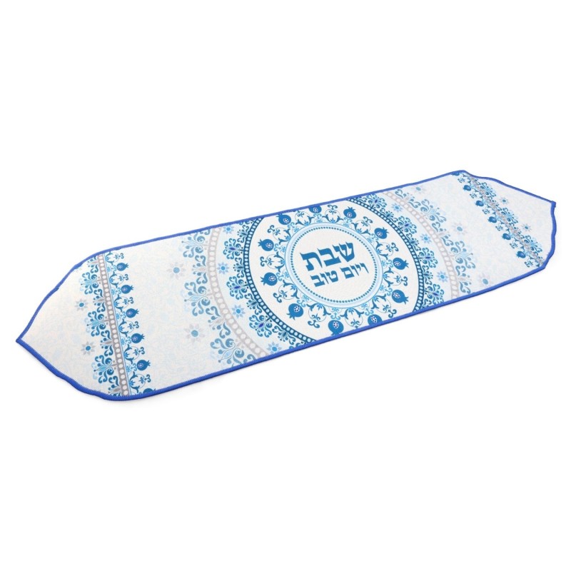 Heat-Resistant Blue Pomegranate Design Table Runner