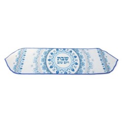 Heat-Resistant Blue Pomegranate Design Table Runner