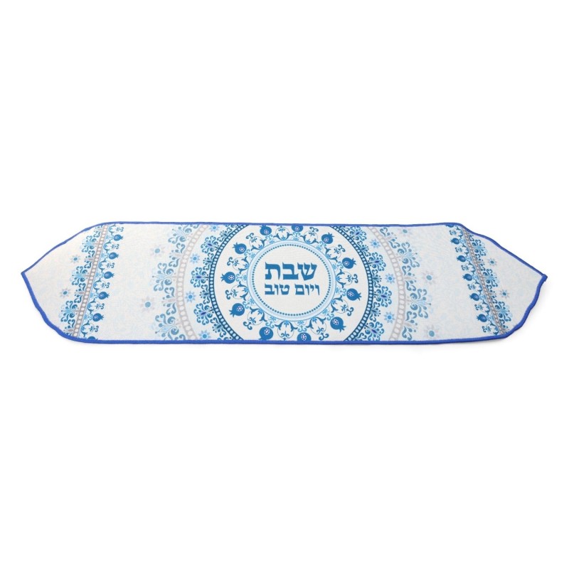 Heat-Resistant Blue Pomegranate Design Table Runner