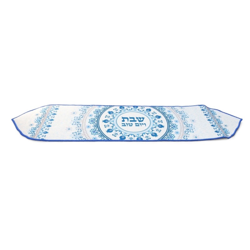 Heat-Resistant Blue Pomegranate Design Table Runner