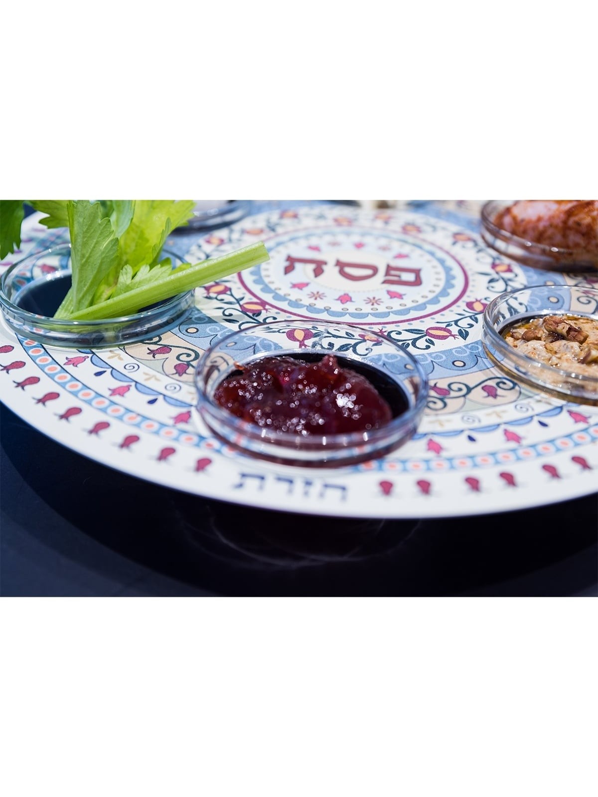 Designer Seder Plate With Pomegranate Mandala By Dorit Judaica