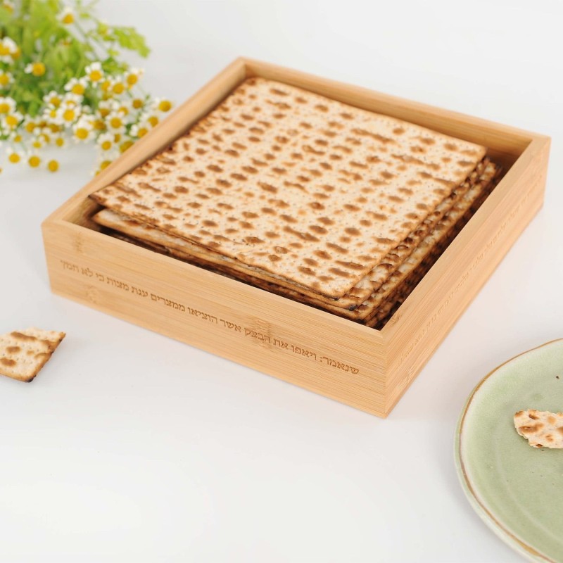 Modern Bamboo Passover Matzah Box by Mickala Design