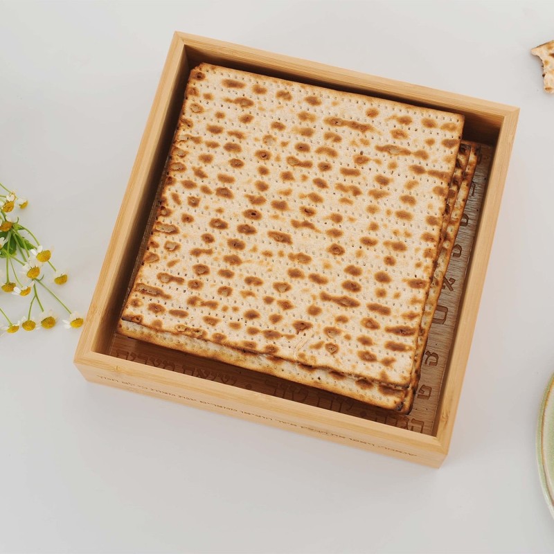 Modern Bamboo Passover Matzah Box by Mickala Design